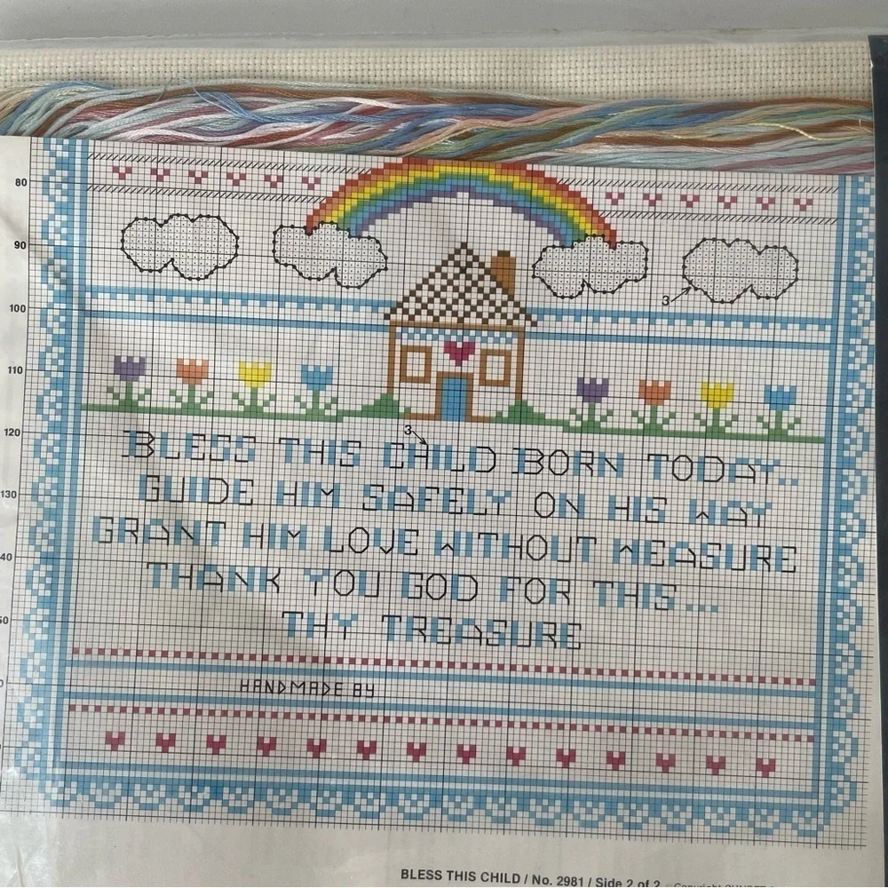 Sunset Counted Cross Stitch- Bless This Child - For 11x14 Frame- New- Kit #2981